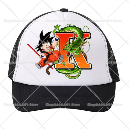 Casquettes de baseball en maille Dragon Ball - Dessin animé Son Goku - Lettres - Adultes et enfants - Casquettes de sport - Anime - Été - Protection solaire - Casquette à visière - Cadeau - Nouveauté