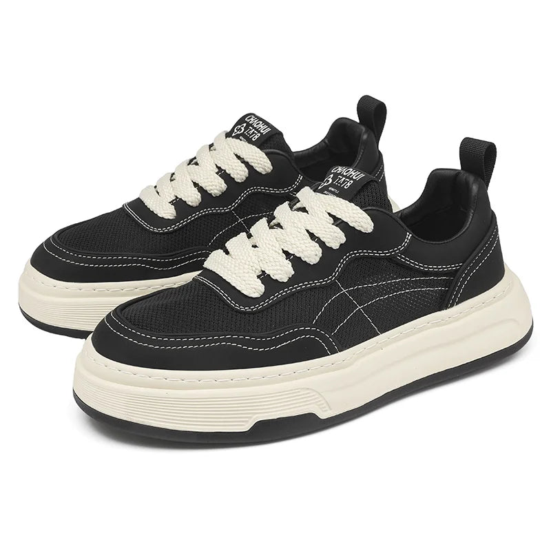 Sneakers da uomo ultraleggere in mesh traspirante 2025, scarpe casual alla moda con suola spessa, comode, con lacci, per la camminata quotidiana