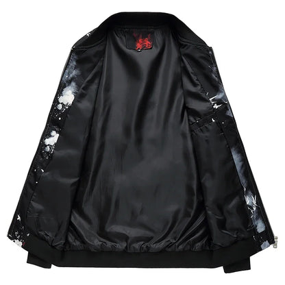 Spring and Autumn Men's Flower Jacket, Large Size Urban Casual Jacket, Multicolor Available