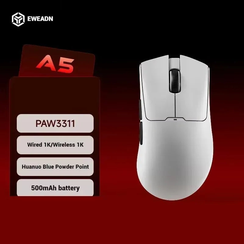 EWEADN A5 Pro Ultra wireless Lightweight Mouse Three-mode Paw3395/3311 22K/26KDPI  Low Latency Gaming Mouse
