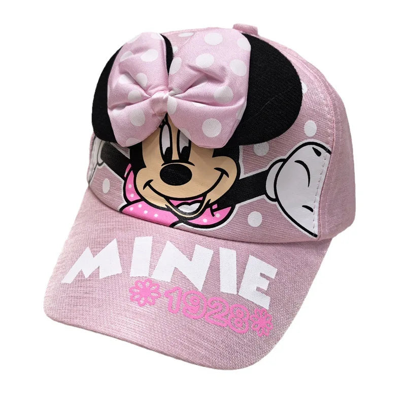Casquette de baseball Disney Minnie Mickey Anime en coton et polyester, avec personnage de dessin animé, visière, pour déguisement, cadeau d'anniversaire pour enfants
