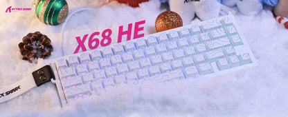 ATTACK SHARK X68 HE Rapid-Trigger mechanische Gaming-Tastatur 60% kabelgebunden mit einstellbarer Auslösung, Hall-Effect-Magnetschalter, 8KH