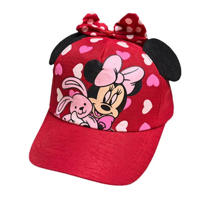 Casquette de baseball Disney Minnie Mickey Anime en coton et polyester, avec personnage de dessin animé, visière, pour déguisement, cadeau d'anniversaire pour enfants