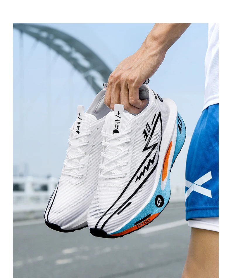 Sapatilhas de Homem em Mesh Confortáveis 2025, Ténis de Corrida com Placa de Carbono 3.0, Amortecimento, Desporto, Treino, Jogging e Corrida Especializada