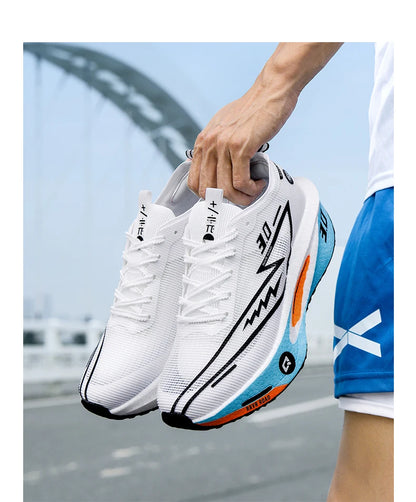Sapatilhas de Homem em Mesh Confortáveis 2025, Ténis de Corrida com Placa de Carbono 3.0, Amortecimento, Desporto, Treino, Jogging e Corrida Especializada