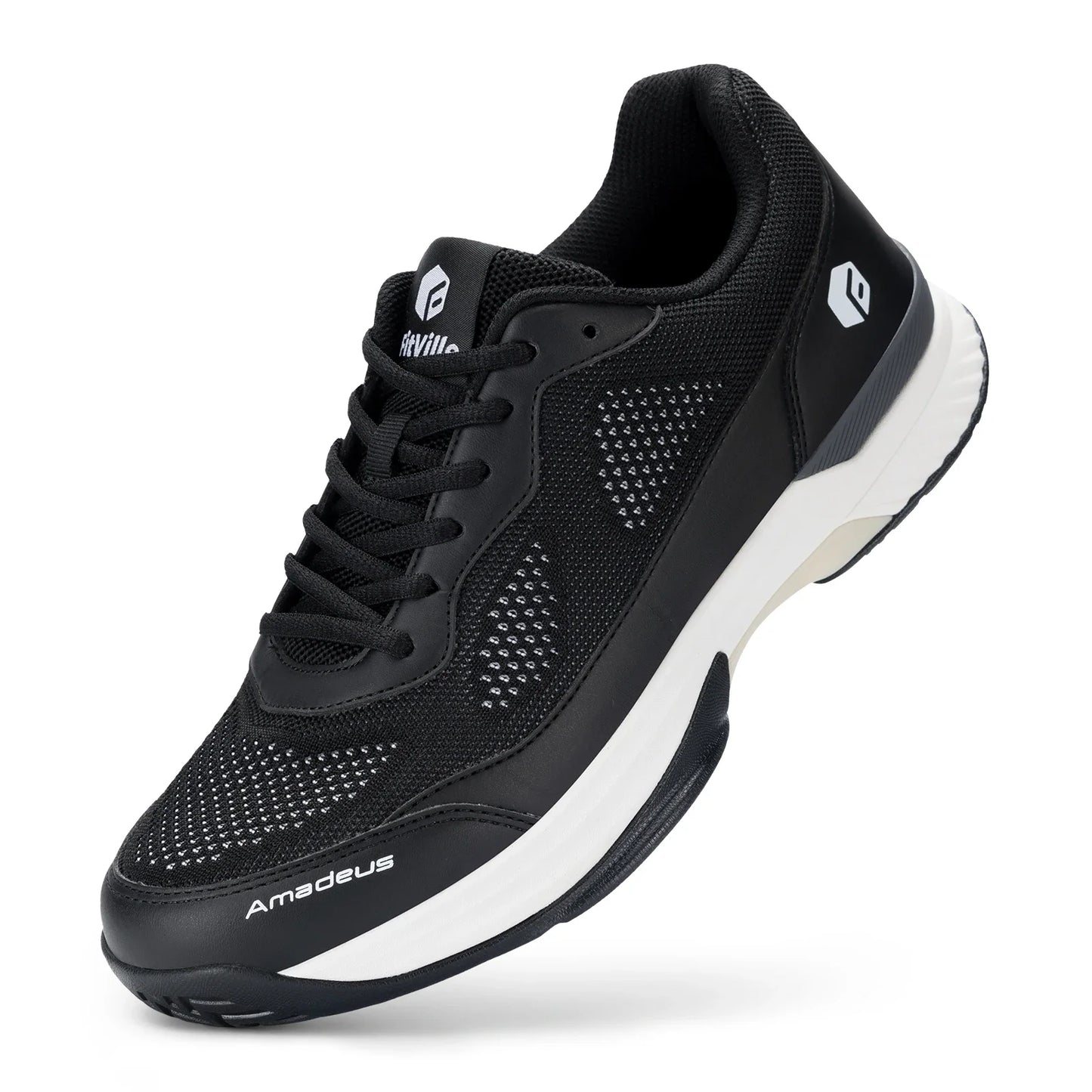 Zapatillas de tenis FitVille para hombre, versión ancha 2E, calzado deportivo profesional de entrenamiento, transpirable y antideslizante, para deportes de raqueta, con soporte para el arco plantar
