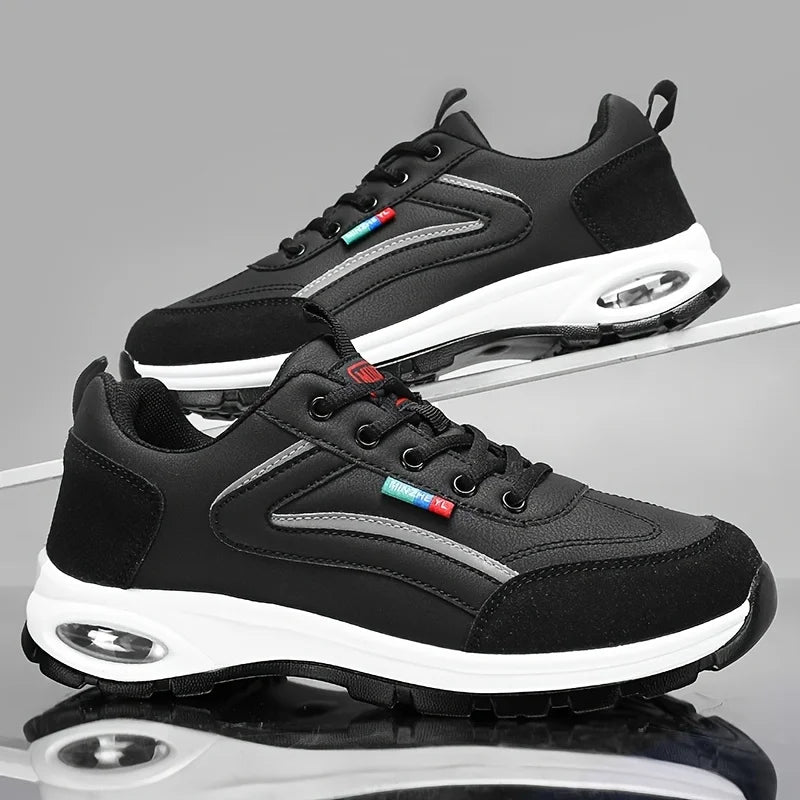 Trendy sportschoenen voor heren, lichtgewicht en ademend, moderne antislipschoenen met suèdedetails, stijlvolle outdoor sneakers voor dagelijks gebruik