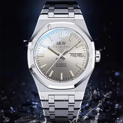 CARNIVAL Men's Mechanical Watch Brand Luxury Sapphire NH36 Movement Automatic Wrist Watches 50m Waterproof for Men