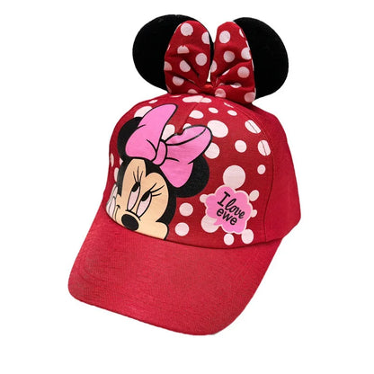 Casquette de baseball Disney Minnie Mickey Anime en coton et polyester, avec personnage de dessin animé, visière, pour déguisement, cadeau d'anniversaire pour enfants