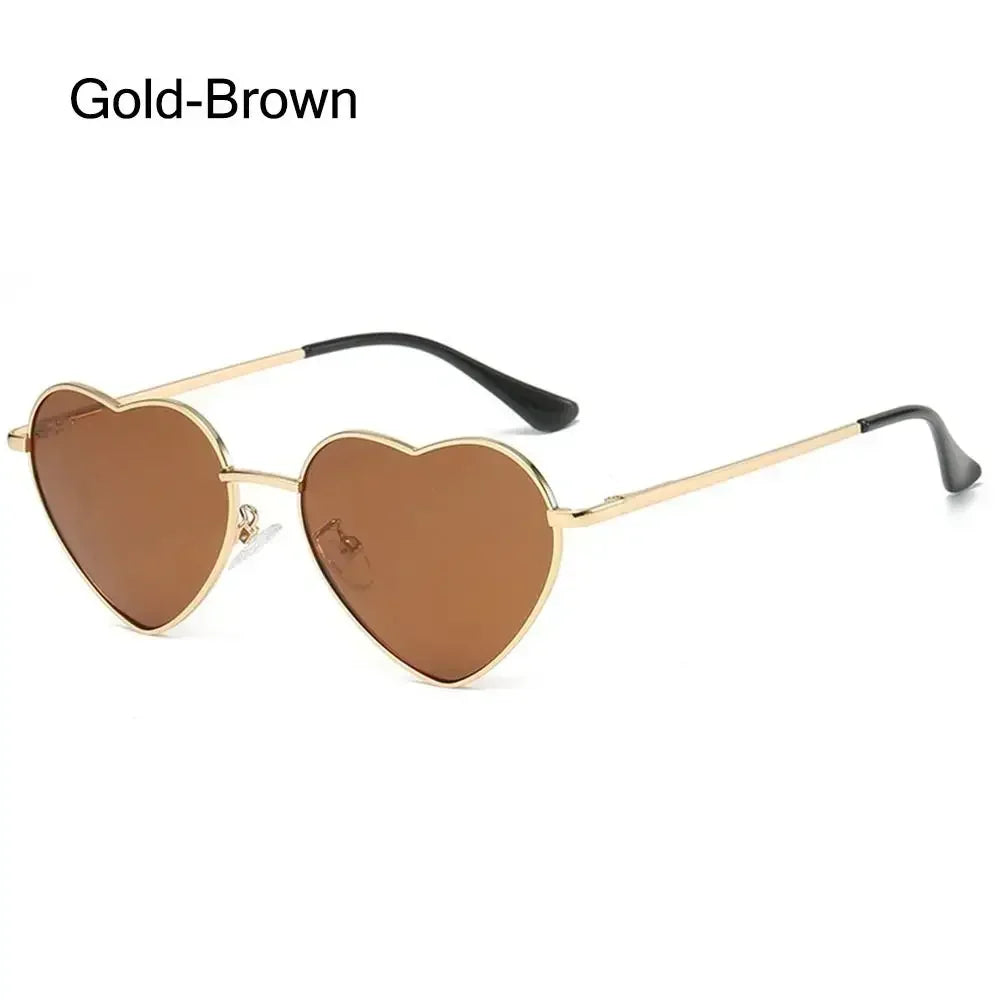 Heart-Shaped Sunglasses Heart Sun Glasses Shades Vintage 90s Glasses UV400 Protection Metal Frame Sunglasses Fancy Accessories
