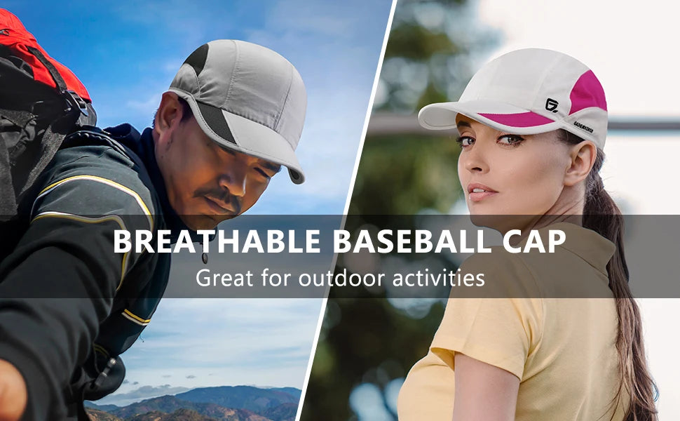 GADIEMKENSD Unisex Quick Dry Sports Cap - Running, Hiking, Golf - Sun Protective Outdoor Cap (Gorra Running, Boné Corrida）