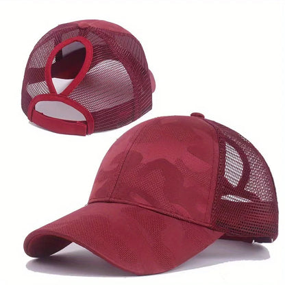 Women's Ponytail Baseball Caps Spring Summer Mesh Sun Hat Running Snapback Hat Female Adjustable Girl Outdoor Visor Hats