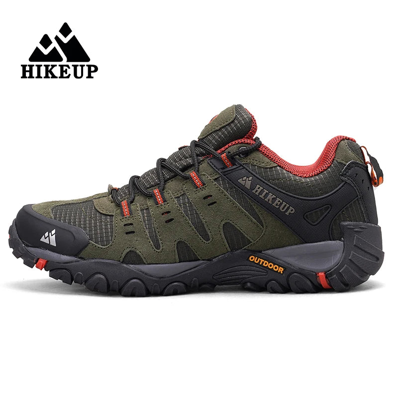 HIKEUP Мъжки туристически обувки от велурена кожа, устойчиви на износване outdoor обувки за трекинг, разходки, лов и тактически маратонки