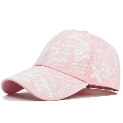 Trendy Unisex Graffiti Print Baseball Cap - Colorful Painted Visor Fashion Hat