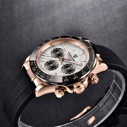 PAGANI DESIGN New Ceramic Bezel Men Quartz Wristwatches Luxurys Sapphire Glass Chronograph 100m Waterproof Stainless Watches Men