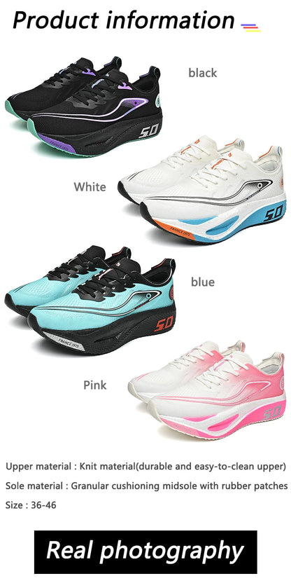 Nuove scarpe sportive da uomo e donna, sneaker da running, piastra in carbonio, da gara maschile per maratona, ammortizzanti, scarpe da allenamento per atletica