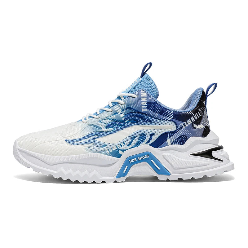Scarpe sportive da uomo alla moda con lacci, versatili, antiscivolo, con suola spessa, comode scarpe casual da running per adolescenti, da indossare ogni giorno