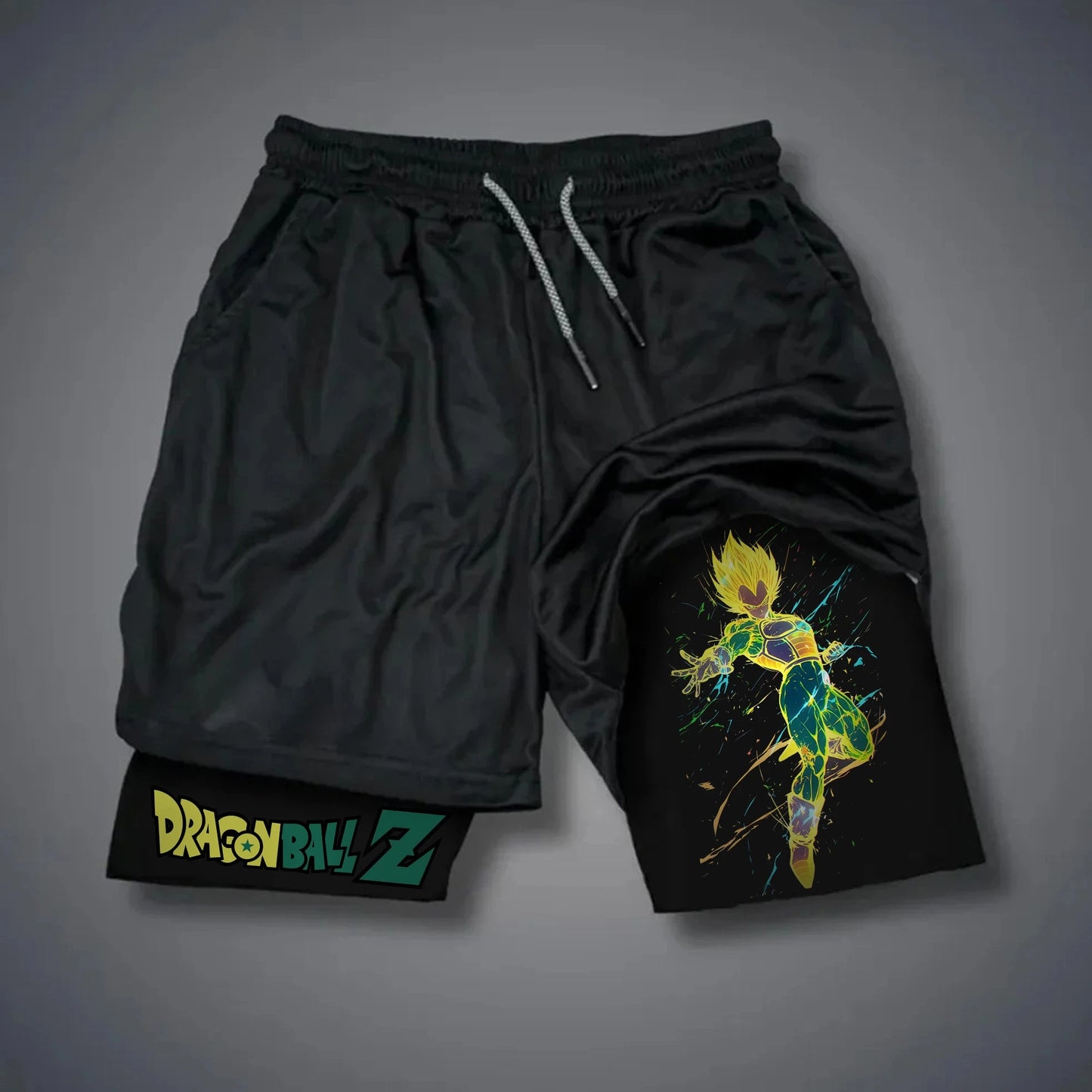 25-26 Summer Dragon Ball Vegeta Anime Peripheral Double-layer Shorts American Men's Comfortable and Breathable Sports Pants