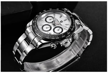 PAGANI DESIGN chronograafhorloge voor heren – Luxe quartz-polshorloge, verlicht en waterdicht.