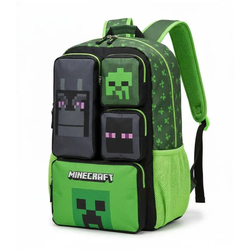 In Stock Minecraft Backpack Large Capacity Lightweight Pressure Relief Cartoon Print Outdoor Travel Hiking For Men Students